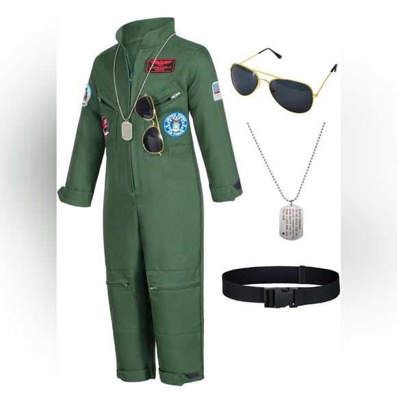 Kids👦🏻👧🏻AirForce FlightPilot🧑‍✈️RoleplaySuit w AviatorAccessories🎖️Sz 6-7Y - Picture 1 of 11